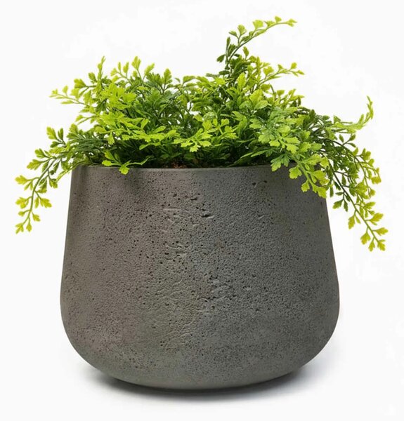 Kvetináč GIRAR, sklolaminát, výška 27 cm, tmavo sivá