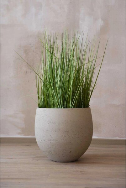 Moderný kvetináč RAFIOT, sklolaminát, výška 28 cm, béžový