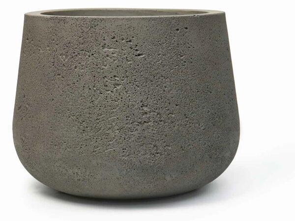 Kvetináč GIRAR, sklolaminát, výška 27 cm, tmavo sivá