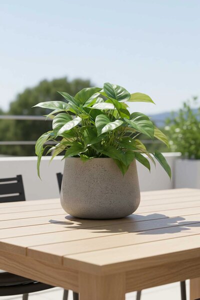 Kvetináč GIRAR, sklolaminát, výška 27 cm, tmavo sivá