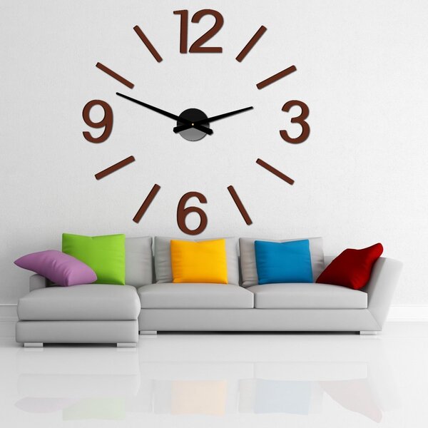 Stylesa - Moderné Nástenné hodiny MONIKA X0067 3D i čierne: Čierna Ral 9005 Farba čierna RAL 9005 80 cm 3478-22515 X0067-PENA+SKLO-PLECH 3D HEU-