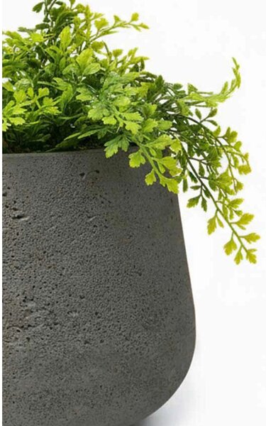Kvetináč GIRAR, sklolaminát, výška 27 cm, tmavo sivá