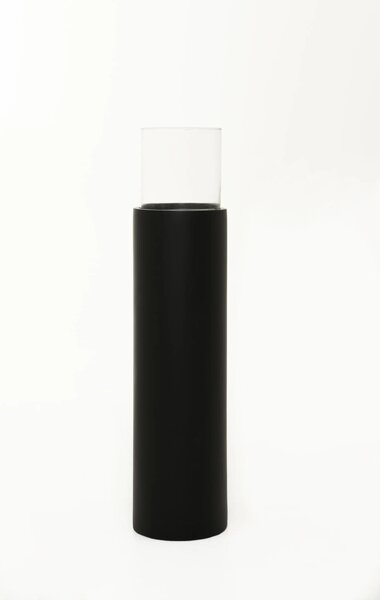 Okrúhly svietnik CANDIRO, sklolaminát, výška 100 cm, čierný