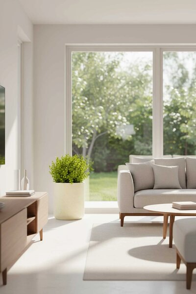 Okrúhly kvetináč CHICO, sklolaminát, priemer 50 x výška 60 cm, krémový