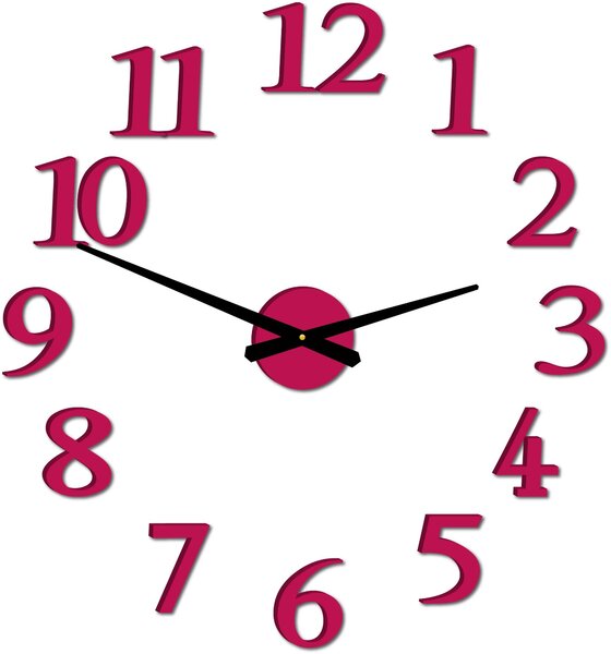 Moderné nástenné hodiny samolepka - CREVER: Čierna Ral 9005 Čierne ručičky 80 cm 3486-23501 X0066 BEZ PENA BEZ PLECHU HEU-