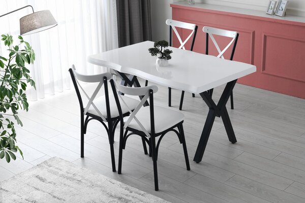 Hanah Home - Jedálenský stôl EFOR 140 cm, MDF, biely