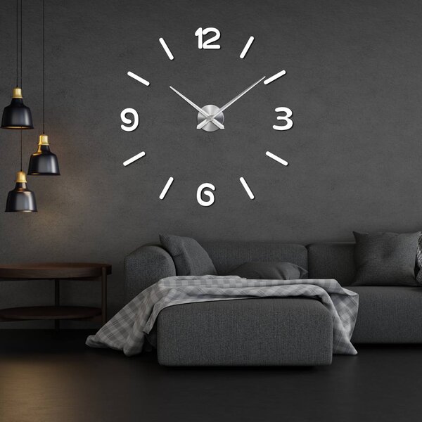 Hodiny na stenu nalepovacie | CJUMBO: Zrkadlo SILVER Farba čierna RAL 9005 80 cm 3492-108478 12S026