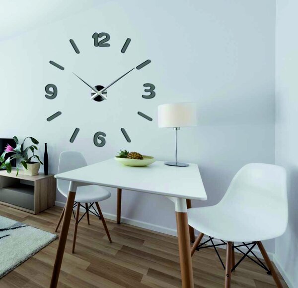 Hodiny na stenu nalepovacie | CJUMBO: Zrkadlo SILVER Farba čierna RAL 9005 80 cm 3492-108478 12S026