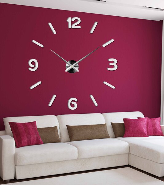 Hodiny na stenu nalepovacie | CJUMBO: Zrkadlo SILVER Farba čierna RAL 9005 80 cm 3492-108478 12S026