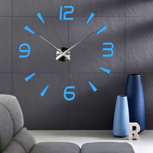Nalepovacie hodiny na stenu - PINEA: Čierna Ral 9005 Farba čierna RAL 9005 80 cm 3496-23773 12S030-Wall clock HEU-