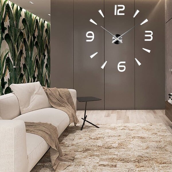 Nalepovacie hodiny na stenu - PINEA: Čierna Ral 9005 Farba čierna RAL 9005 80 cm 3496-23773 12S030-Wall clock HEU-
