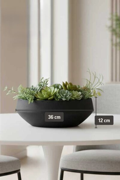 Dekoračná misa SKRELLE, vláknocement, 36x13 cm, antracit