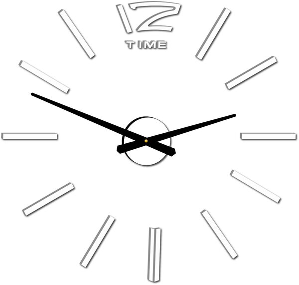 Veľké nástenné hodiny do obývačky - OMEGA: Zrkadlo SILVER Strieborné ručičky 80 cm 3504-111740 12P003