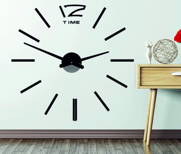 Veľké nástenné hodiny do obývačky - OMEGA: Zrkadlo SILVER Strieborné ručičky 80 cm 3504-111740 12P003