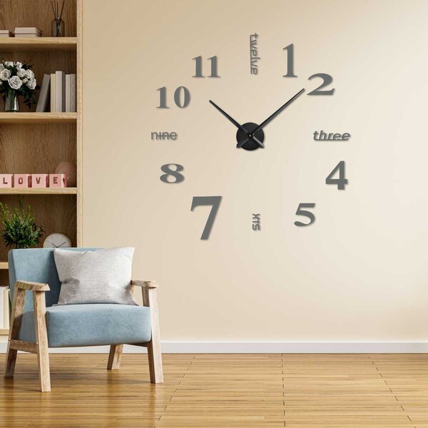 Nástenné hodiny čísla | DARCIA: Zrkadlo SILVER Farba čierna RAL 9005 80 cm 3497-104255 12S015