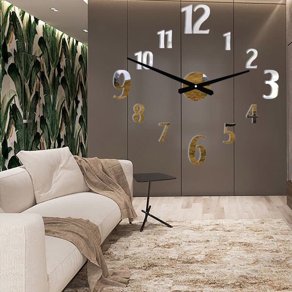 Nalepovacie nástenné hodiny | DAVOS: Čierna Ral 9005 Čierne ručičky 80 cm 3520-24761 12P024-Wall clock HEU-