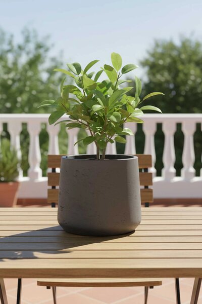 Kvetináč TROPICO, sklolaminát, výška 20 cm, antracit