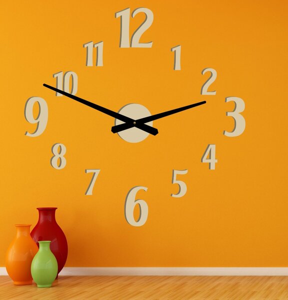 Nalepovacie nástenné hodiny | DAVOS: Čierna Ral 9005 Čierne ručičky 80 cm 3520-24761 12P024-Wall clock HEU-