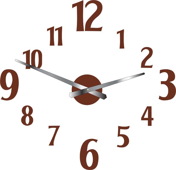 Nalepovacie nástenné hodiny | DAVOS: Čierna Ral 9005 Čierne ručičky 80 cm 3520-24761 12P024-Wall clock HEU-