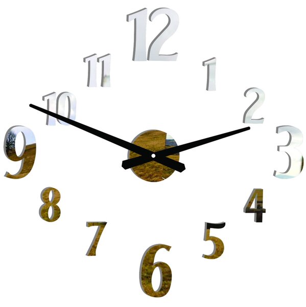 Nalepovacie nástenné hodiny | DAVOS: Čierna Ral 9005 Čierne ručičky 80 cm 3520-24761 12P024-Wall clock HEU-