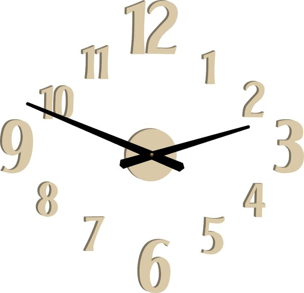 Nalepovacie nástenné hodiny | DAVOS: Čierna Ral 9005 Čierne ručičky 80 cm 3520-24761 12P024-Wall clock HEU-