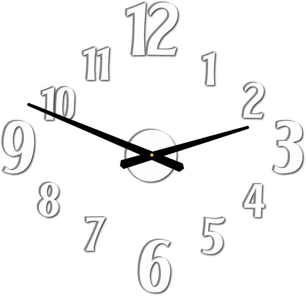 Nalepovacie nástenné hodiny | DAVOS: Čierna Ral 9005 Čierne ručičky 80 cm 3520-24761 12P024-Wall clock HEU-