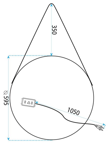Rea Zrkadlo ⌀60 cm s regulovateľným LED osvetlením HOM-01504