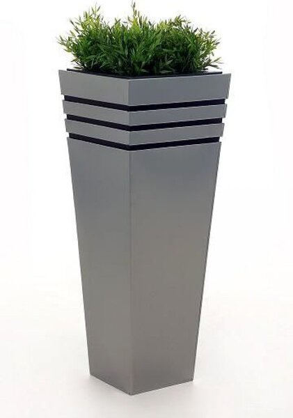 Kvetináč NEW CLASSIC, pozink, výška 80 cm, strieborný, vr. zavlaž. systému