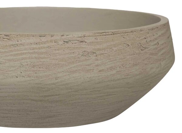 Dekoračná misa SKRELLE, vláknocement, 28x9 cm, béžová