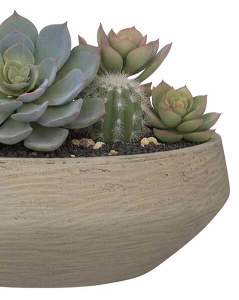 Dekoračná misa SKRELLE, vláknocement, 28x9 cm, béžová