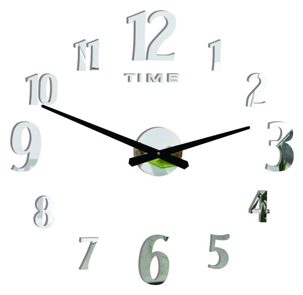 Nlepovacie hodiny na stenu - CARLOS 2D: Čierna Ral 9005 Čierne ručičky 80 cm 3556-25329 12P035-Wall clock