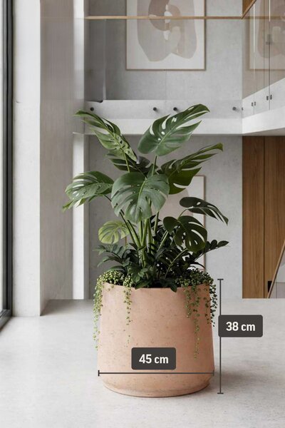 Kvetináč TROPICO, sklolaminát, výška 38 cm, oranžová