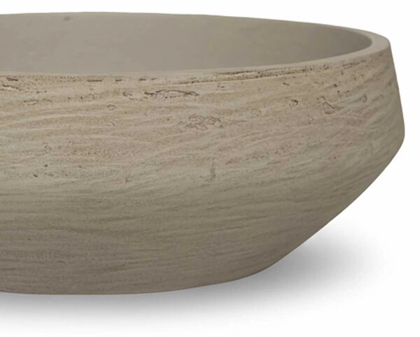 Dekoračná misa SKRELLE, vláknocement, 45x16 cm, béžová