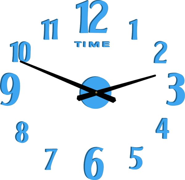 Nlepovacie hodiny na stenu - CARLOS 2D: Čierna Ral 9005 Čierne ručičky 80 cm 3556-25329 12P035-Wall clock