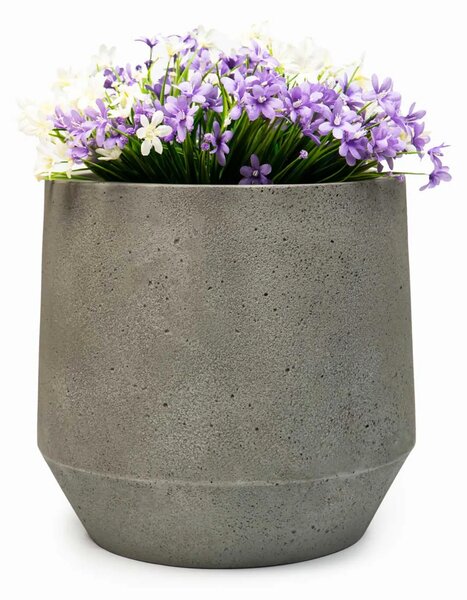Dizajnový kvetináč NEXORA, sklolaminát, 41x38 cm, sivý