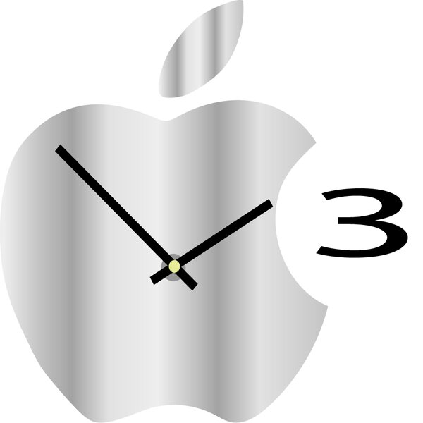 Stylesa - Nástenné hodiny plastové do kuchyne APPLE, 35x35 cm X0021: Čierna Ral 9005 Čierne ručičky 3630-29113 X0021-HEU-