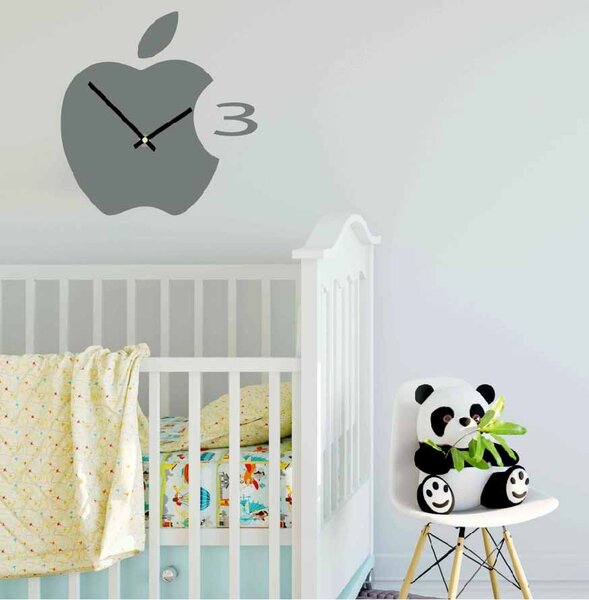 Stylesa - Nástenné hodiny plastové do kuchyne APPLE, 35x35 cm X0021: Čierna Ral 9005 Čierne ručičky 3630-29113 X0021-HEU-