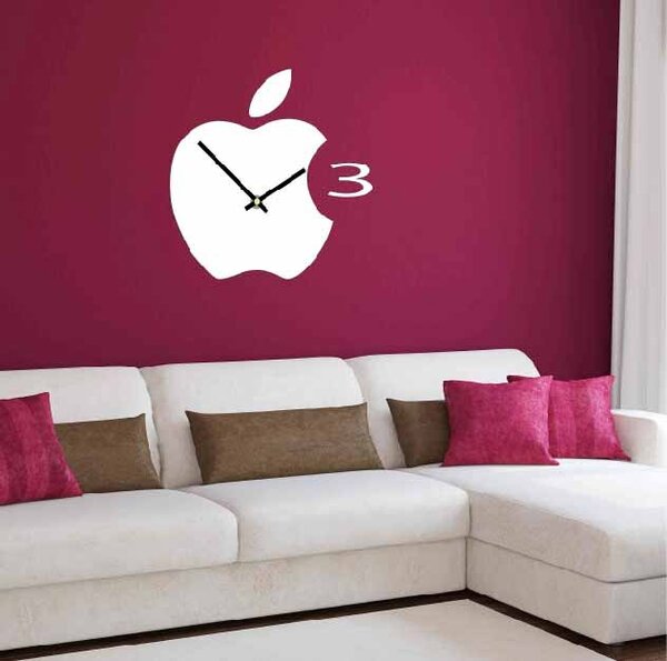 Stylesa - Nástenné hodiny plastové do kuchyne APPLE, 35x35 cm X0021: Čierna Ral 9005 Čierne ručičky 3630-29113 X0021-HEU-
