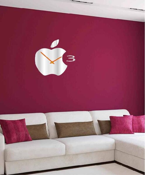 Stylesa - Nástenné hodiny plastové do kuchyne APPLE, 35x35 cm X0021: Čierna Ral 9005 Čierne ručičky 3630-29113 X0021-HEU-