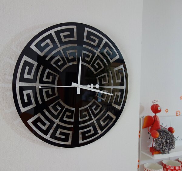 Štýlové akrylové hodiny na stenu – lesklý dekor pre váš domov: Zrkadlo SILVER Strieborné ručičky 20 cm 3703-111970 X0091