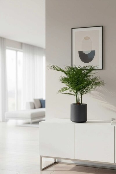 Umelá palma v kvetináči AREKA, plast, výška 90 cm, zelená