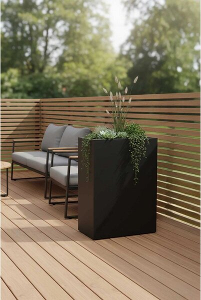 Kvetináč ELEMENTO, sklolaminát, šírka 59 cm, antracit
