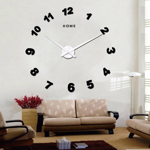 STYLESA Nástenné hodiny zrkadlo čísla SZ047 DIY NOSPEN silver: Čierna Ral 9005 Farba čierna RAL 9005 80 cm 3731-34575 12SZ047 HEU-