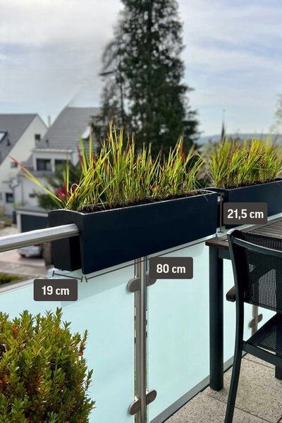 Balkónový hrantík BALKONA CLASSIC, sklolaminát, šírka 80 cm, antracit