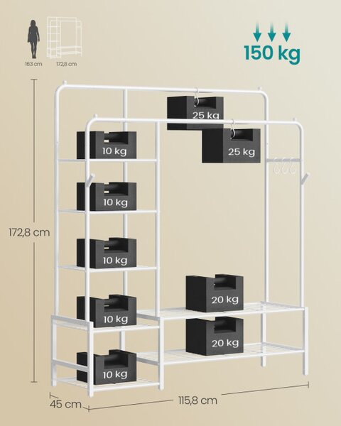 Otvorená šatníková skriňa HSR182WG01