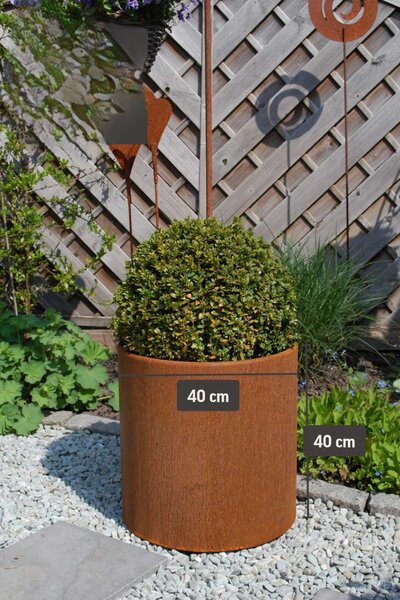 Kvetináč NEW RONDO, corten, Ø 40 cm, hnedý
