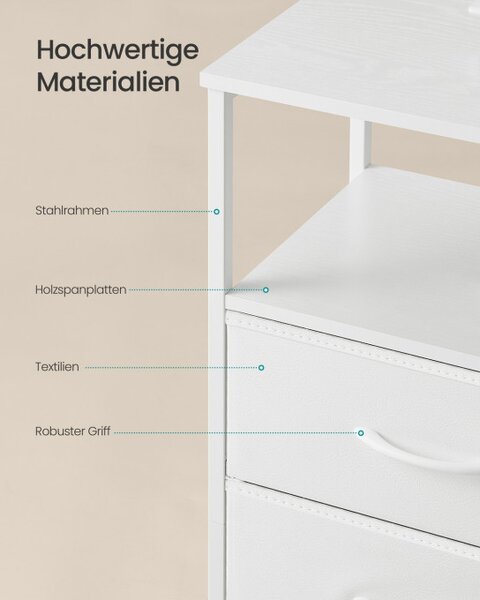 Nočný stolík BELLAH s nabíjacou stanicou LGS303WH03