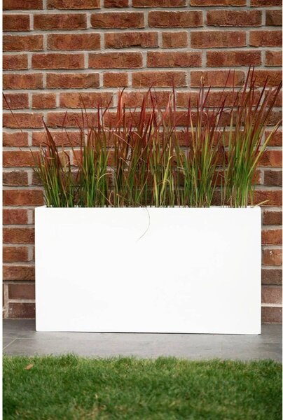 Kvetináč ELEMENTO SLIM, sklolaminát, šírka 90 cm, biela