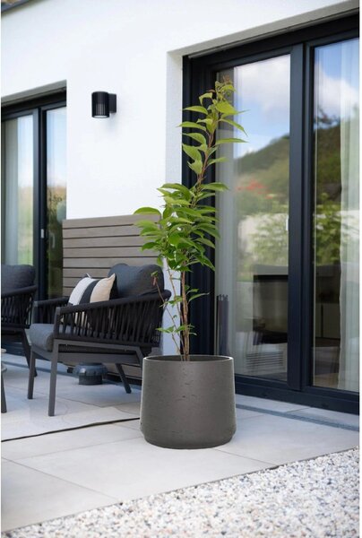 Kvetináč TROPICO, sklolaminát, výška 38 cm, antracit