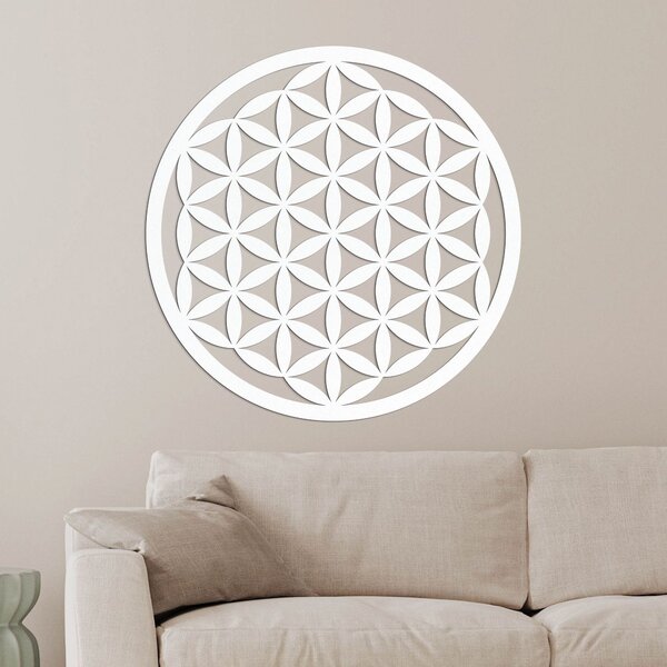 Drevená dekorácia na stenu mandala kvet života - VITAE: Preglejka Topoľ - Honey 3071 20 cm 3768-96366 PR0166